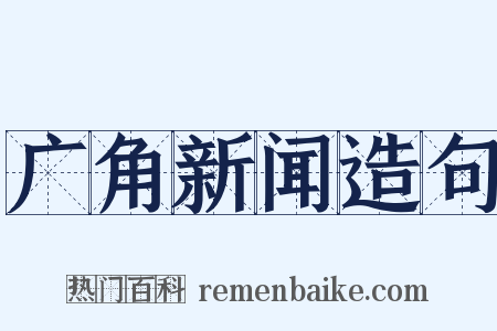 广角新闻造句是什么意思的图片